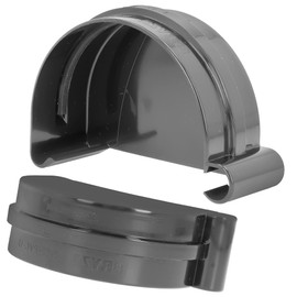 Gutter End Piece Plug Left Gutter End Piece Semicircular Plastic Rain Gutter Piece for Gutter Gutter 125 mm Graphite