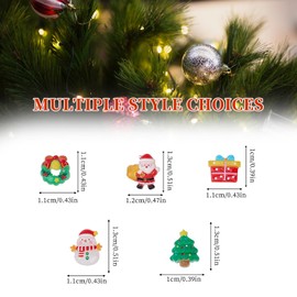 NICENEEDED 50 Pcs Christmas Nail Charm, Cartoon Santa Claus Snowman Bells Xmas Tree Nail Art Decorations, 3D Winter Xmas Nail Charms Resin Designs Holiday Nail Charm Nail Art Supplies for Women