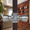 DSJJBLL Door Knob with Lock and Key, Stainless Keyless Round