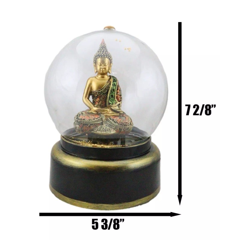 Eastern Enlightenment Buddha Meditating Air Powered LED Light Golden Water