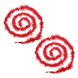 PATIKIL 6.6 Ft Feather Boas, 2 Pcs Feather for DIY Craft Sewing Trim Home Wedding Holiday Home Decor Graduation Party Christmas, Red