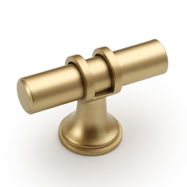 Amerdeco 10 Pack Brushed Gold Cabinet Knobs 2 Inch T Bar Cabinet Pulls Kitchen Cabinet Handles Cabinets Hardware Drawer Pulls AM002