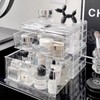 FKTXCO Clear Stackable Makeup Organizer with Drawer, Vanity Countertop Containers