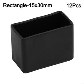 Cloudpower Pack of 12 Furniture Rubber Feet for Pads, Rubber Chair Leg Caps Rectangular Furniture Feet for Upholstery, Floor Protectors for Square Furniture Legs, Hardwood Floors(15x30mm)