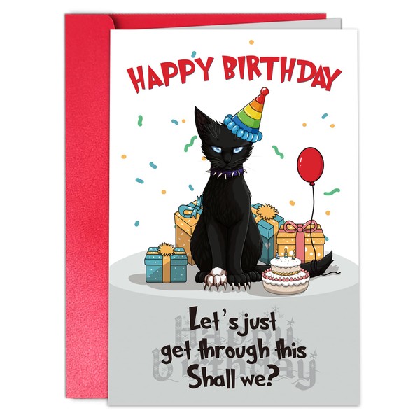 Funny Birthday Card for Cat Lovers, Cute Bday Card for