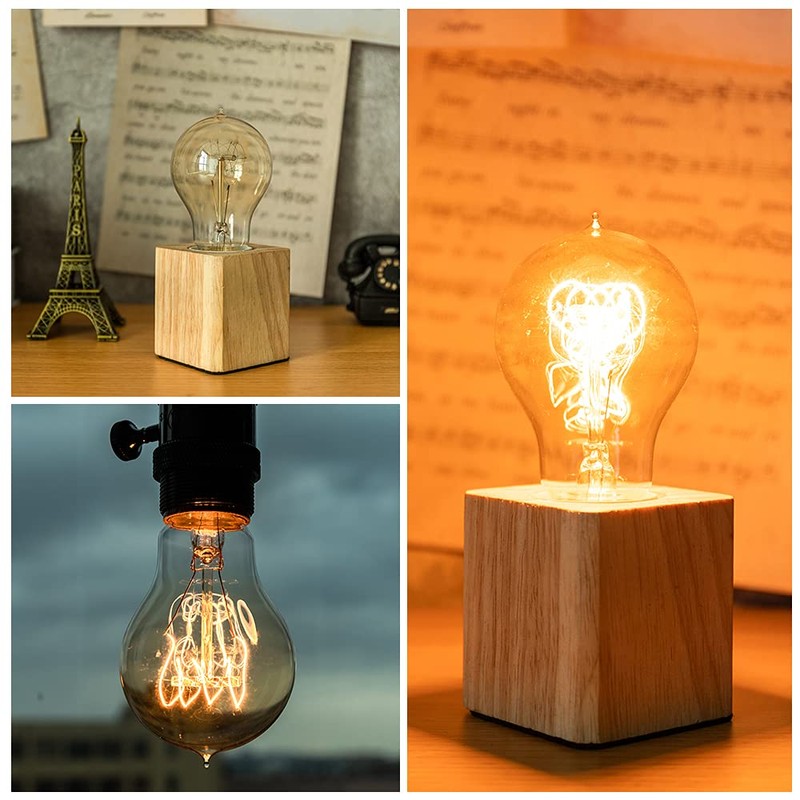 Warm Edison Light Bulbs, 60 Watt A19 Vintage Incandescent Light