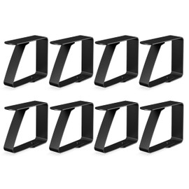 virea 8 x Tablecloth clips 4 cm Black - - Stainless steel table cover clamps for indoors and outdoors - - Easy to wash table cloth holders - - Rounded edges - - Clips for many table types