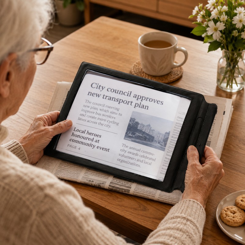 A4 Full Page Magnifier for Reading Small Print – Lightweight