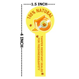 500 Pcs Tamper Evident Seals Labels for Honey Jars,1.5x4 Inches Clear Tamper Resistant Stickers Self Adhesive Stickers for Drink Food Freshness