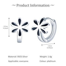 VIKILEE 925 Sterling Silver Women's Snowflake Smokey Hoop Earrings Hypoallergenic Suitable for Girlfriends Sisters Holiday Gift, Silver