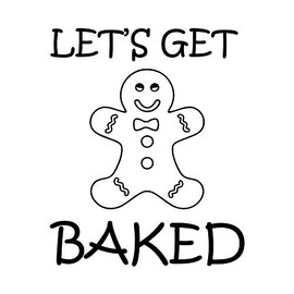 Let's Get Baked Christmas Themed - Black 5 Inch Vinyl Decal for Laptop or other device