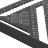 12in Triangle Ruler Aluminum Alloy Woodworking Carpentry Measuring Tools Black