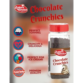 Chocolate Crunch Topping - Crunchy Chocolate Sprinkles for Ice Cream Sundae Toppings - 5.2 Ounce Dairy Free, Kosher Bakers Choice