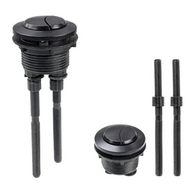 Casoter 37mm Black Toilet Flush Button Replacement Stylish and Durable Round Head Toilet Flush Button for Toilet Water Tank Repair