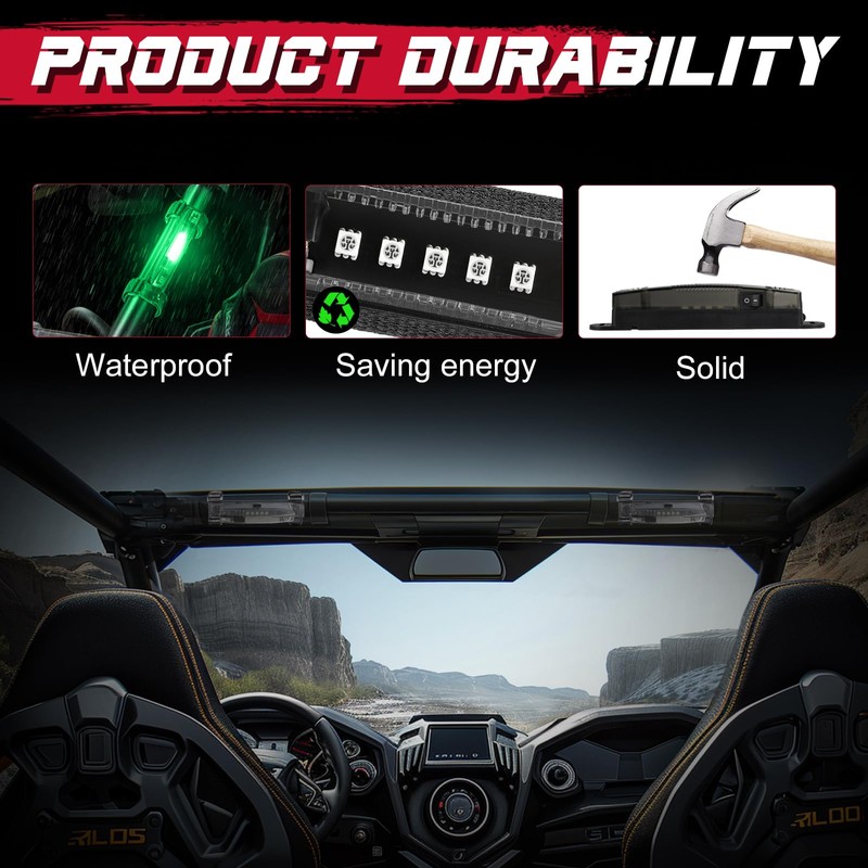 OFFROADTOWN LED Dome Light Universal Roll Bar Mount UTV Dome