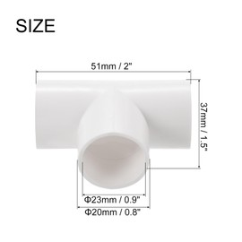 QUARKZMAN PVC Pipe Connector T-shaped Coupling Connection Pipe White 20mm 3 Way for Garden Electric Pipe Pack of 30