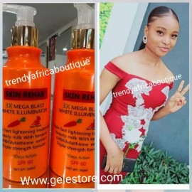 skin rehab X 2 Skin Rehab 3x Mega Blast White Illuminator Treatment Body Lotion 👌 350ml 💪