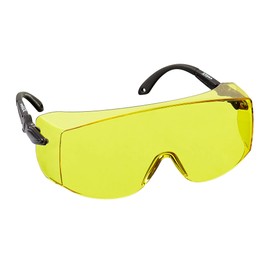 voltX 'Overspecs' Industrial Safety Over Glasses–CE EN166f certified, (Yellow Lens) – individually adjustable temples – antifog, scratch resistant, UV380 protection