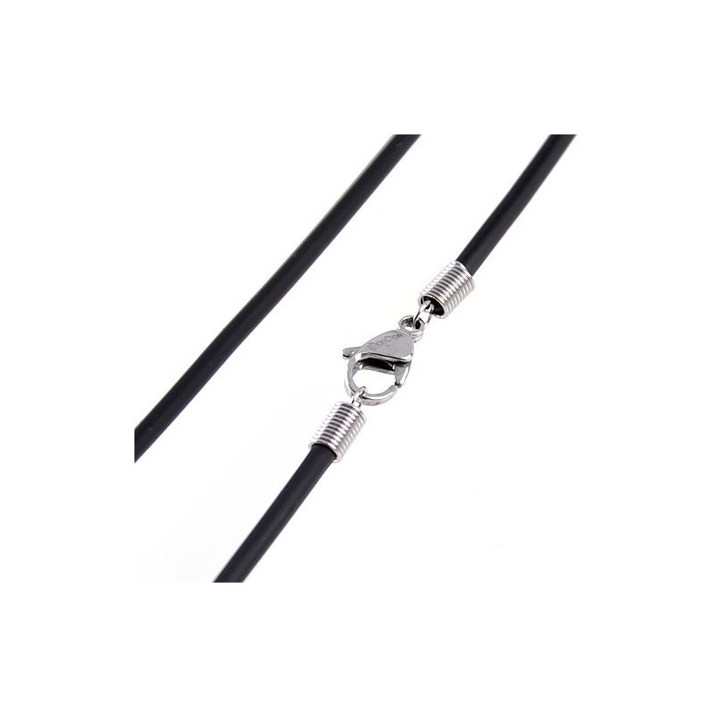 DonDon Men's Necklace Leather and Tooth Pendant / Stainless Steel