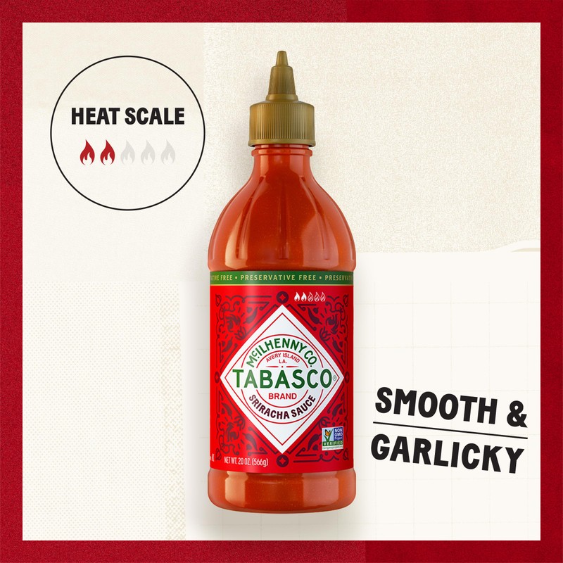 TABASCO Brand Sriracha Sauce, Medium Hot Sauce, Easy-to-Squeeze Bottle, Thai-Style