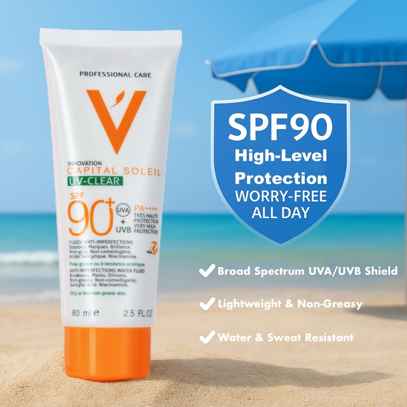 SPF 90 Sunscreen - High Protection Face Sun Cream with