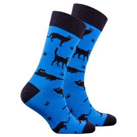 socks n socks-Men's Luxury Cotton Colorful Funky Shadow Cat Socks