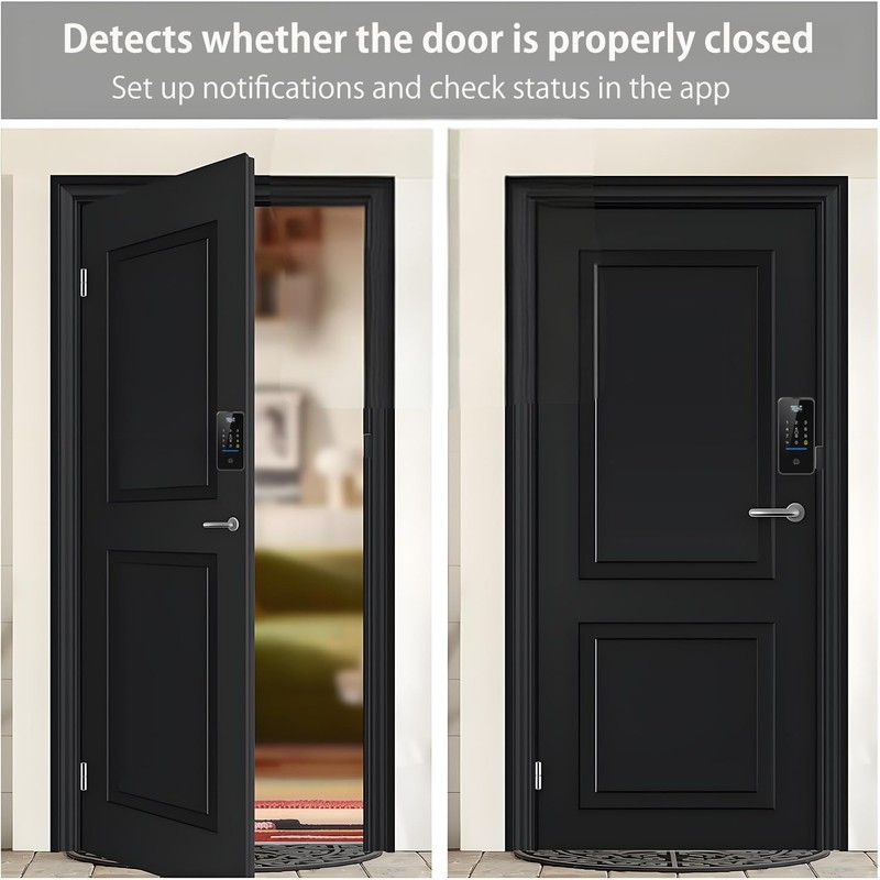 eLinkSmart Fingerprint Keyless Entry Door Lock with Door Magnetic Sensor,