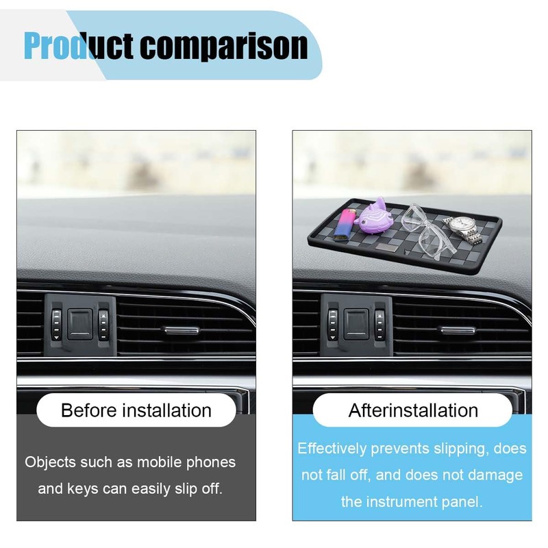 Car Dashboard Non Slip Mat, 11.06'' x 5.98'' Universal Grid