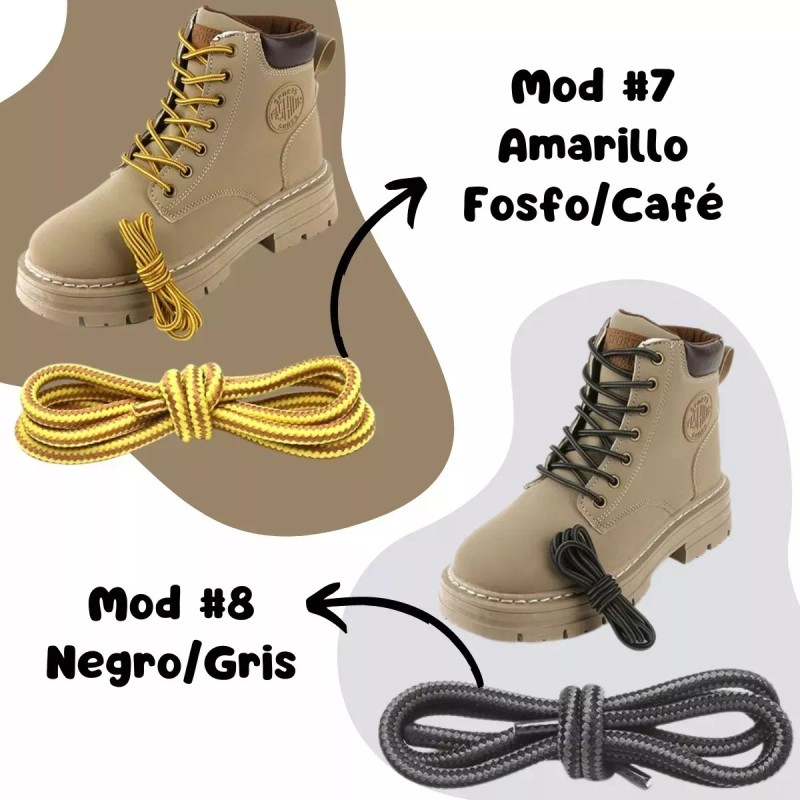 Universo en Linea 5 Par Agujetas Botas Combinadas Redondas Reforzadas