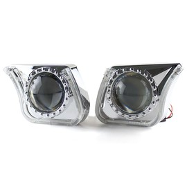 YUFANYA 2.5inch Mini Bixenon Projector Lens with 3.0inch U Shape Angel Eyes Shrouds Decoration Fit for H1 H4 H7 Car Motorcycle