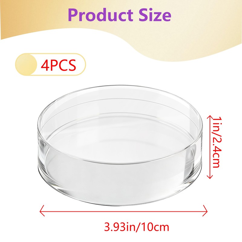 VELATYVIO 4 Pcs Diameter 4 Inches Acrylic cubes for display