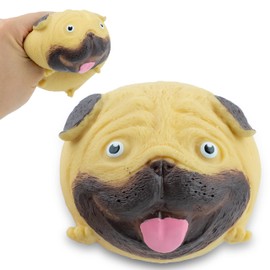 AWANGLUO Novelty Cute Squeeze Pug Dog Toy, Decompress, Super Soft, Pull, Stretch and Squeeze Pug Dog Toy, Animal Party Favors Toy
