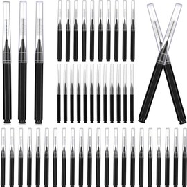 HIDOSNG 100 Pcs Micro Eyebrow Brush with Cap, Brush Eyelash Brow Brush Removing Lash Filler, Eyebrow Spoolie Lash Comb Lift Tools for Eyebrows and Eyelashes Extensions Brow Lamination(Black)