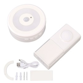 Intelligent Door Ring Human Body Induction USB Powered Door Ring IP55 Waterproof 58 Ringtones Door Ring for Family Hotel Office Building White