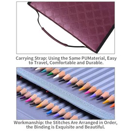 Estuche para lápices de 150 ranuras, bolsa de bolígrafo con cremallera de cuero de gran capacidad con asa Organizador de lápiz portátil Gran para niños, estudiantes, aficionados al arte
