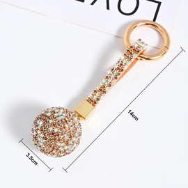 JNNJ Crystal Car Keyring, Bling Key Ring, Rhinestone Key Ring with Crystal Pendant, Cars Key Decorations for Girls (Yellow)