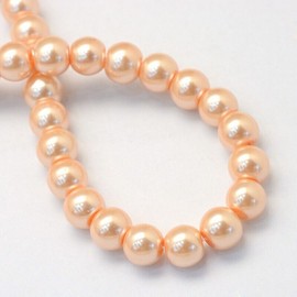 Moments of Beauty 216 Light Pink Glass Pearl Beads 4mm Bulk Jewelry Making Supplies 32" Strand