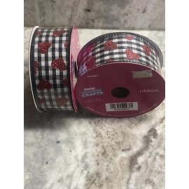 Valentines Valentine’s Crafts Red Hearts On White Satin Ribbon:1.5 Inch/10yd(1 Roll).