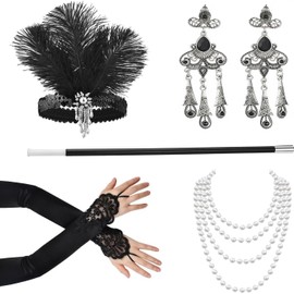 Diadema Gatsby de Los Años 20 Para Mujer, Accesorios de Disfraz de 1920s Flapper Gatsby, Juego de Accesorios Great Gatsby, Accesorios para Disfraces de Fiesta Rugientes
