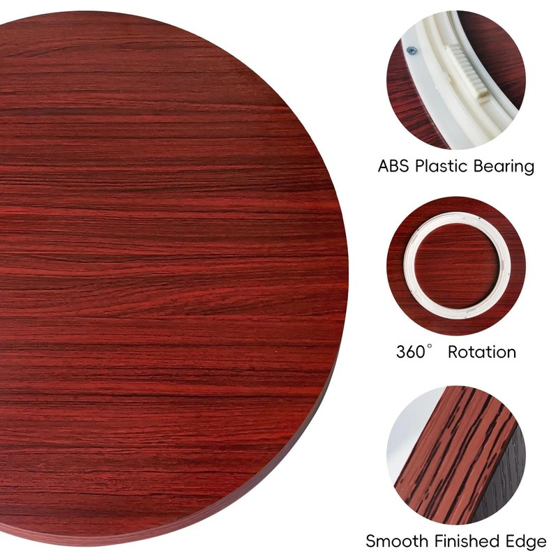 23.6 Inch Walnut Wood Lazy Susan for Tabletop, Large Lazy