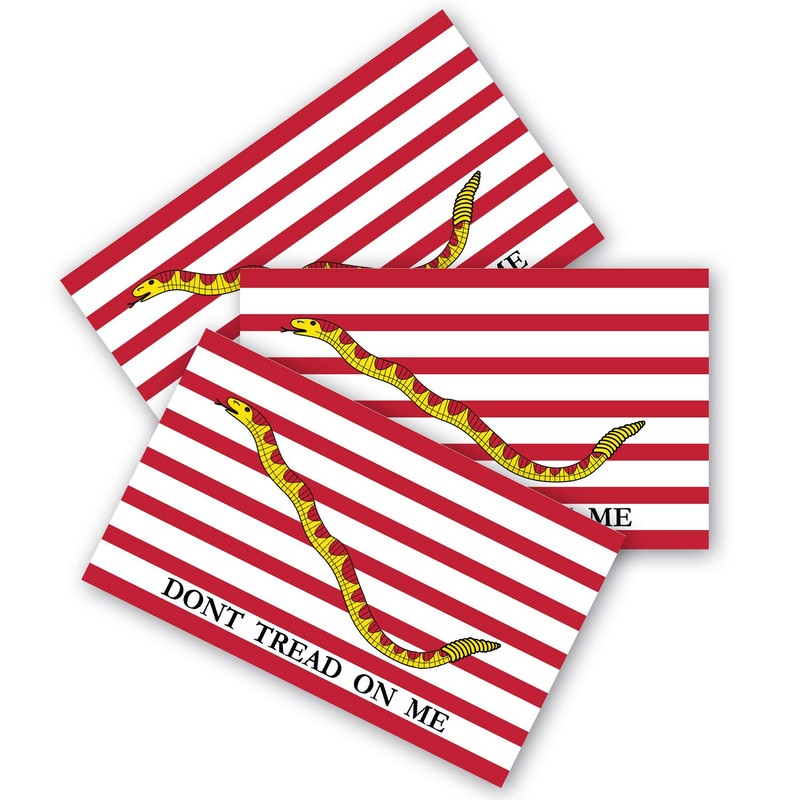 3x5 First Navy Jack Sticker 3-Pack Dont Tread on Me