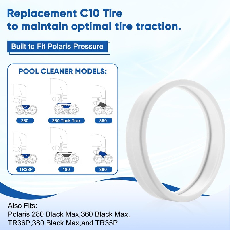 Trhretn Pool Cleaner C10 All Adaptation Tire Replacement for Polaris