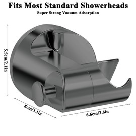 Suction Cup Shower Holder, 360 Rotating Adjustable Handheld Shower Holder, Suction Shower Head Holder, Suction Handheld Shower Head Holder Bracket,Relocatable Handheld Showerhead (Gray)