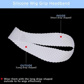 WILLBOND 3 Pcs Silicone Wig Grip Headband 4 Pcs Nylon Wig Caps, Adjustable Silicone Headbands for Women Man Unisex Non Slip Bands Sports Yoga Lace Front(Transparent, Dark Brown, Black)
