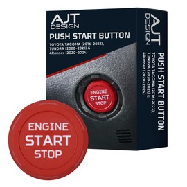 AJT Design Automatic Push Start/Stop Button for 2016-2023 Tacoma, 2020-21 Tundra, 2020-2024 4Runner | Push Start/Stop Button for 3rd Gen Tacoma | Impact-resistant Injection-molded plastic |Made in USA