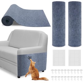 2 Pcs 78.7"x15.8" Cat Scratch Mat, Trimmable Self-Adhesive Carpet, DIY Climb Cat Scratcher for Furniture, Couch or Wall, Covering Cat Tree and Scratch Post Replacement Pad