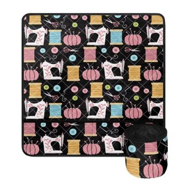 Jndtueit Cute Print Sewing Machine Pad for Table with Pockets for Storing Accessories Decoration, Water-Resistant Sewing
