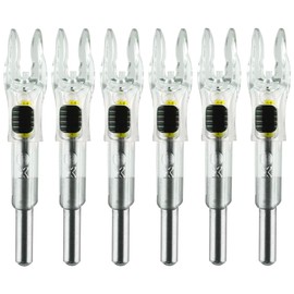 KEAUP 6PCS X Lighted Nocks for Arrows with .204 .233 .244 .246 Inside Diameter with H, S, GT Bushings High-Visibility LED Arrow Nocks, ON/Off Switch Included