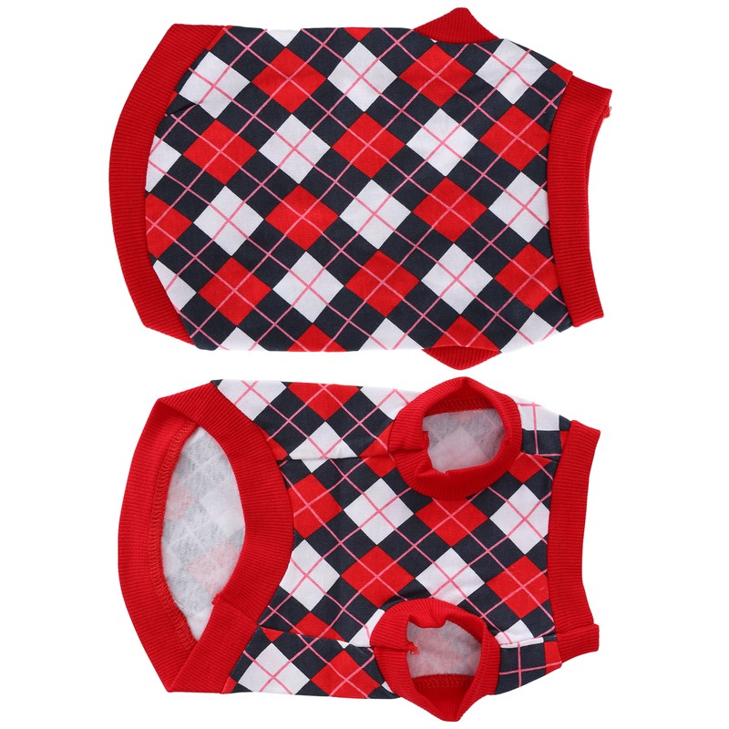 Pet Pig Spring Summer Sleeveless TShirt Pet Vest Sweatshirt Rhombus