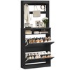 YATINEY Tall Shoe Cabinet with Flip Drawers and Coat Rack,